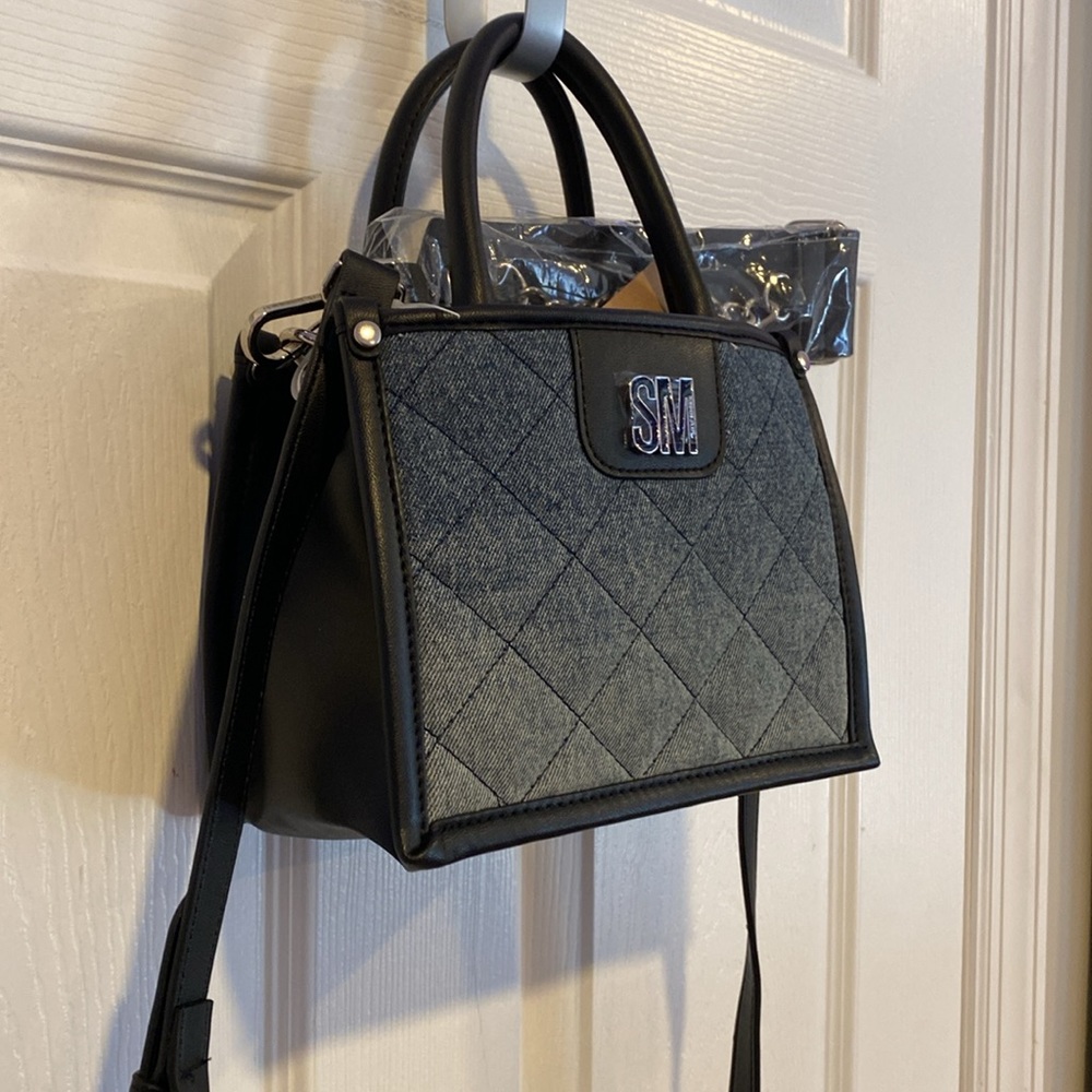 BNWT Steve Madden Bniko-D Denim Satchel Bag - Picture 2 of 8